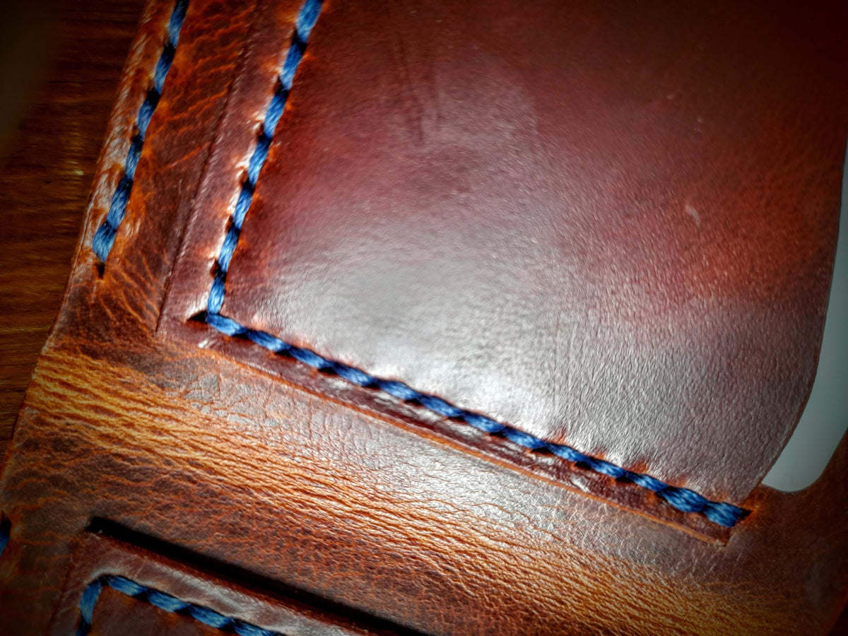 Handmade Men's Leather Bifold Wallet – Hand Stitched
