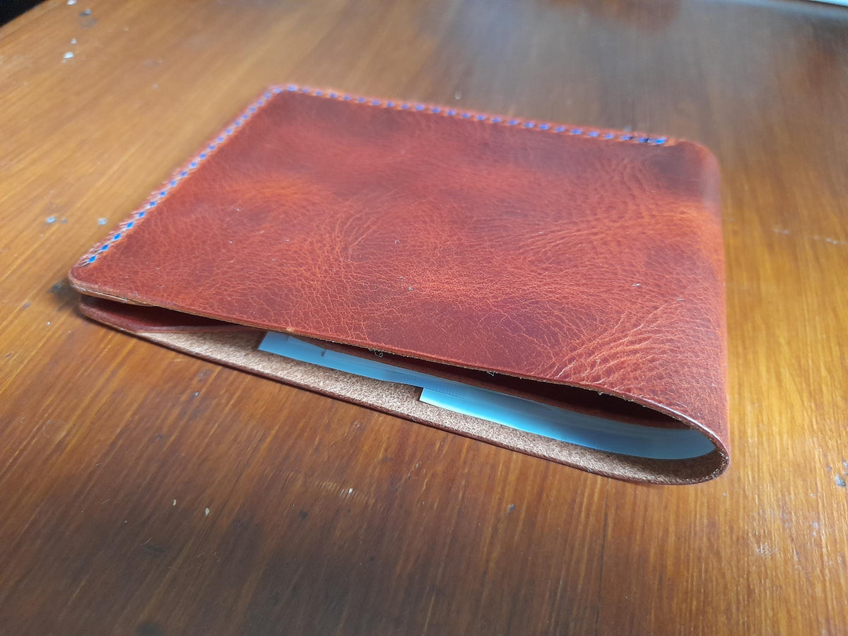 Handmade Men's Leather Bifold Wallet – Hand Stitched