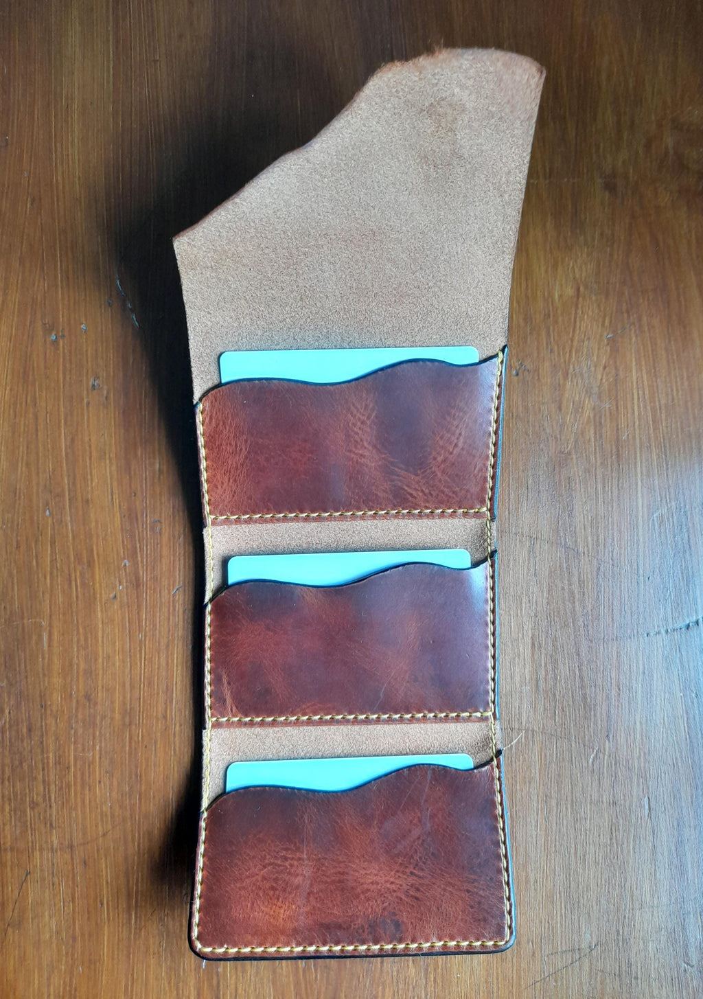 Handmade Rugged Leather Card Wallet