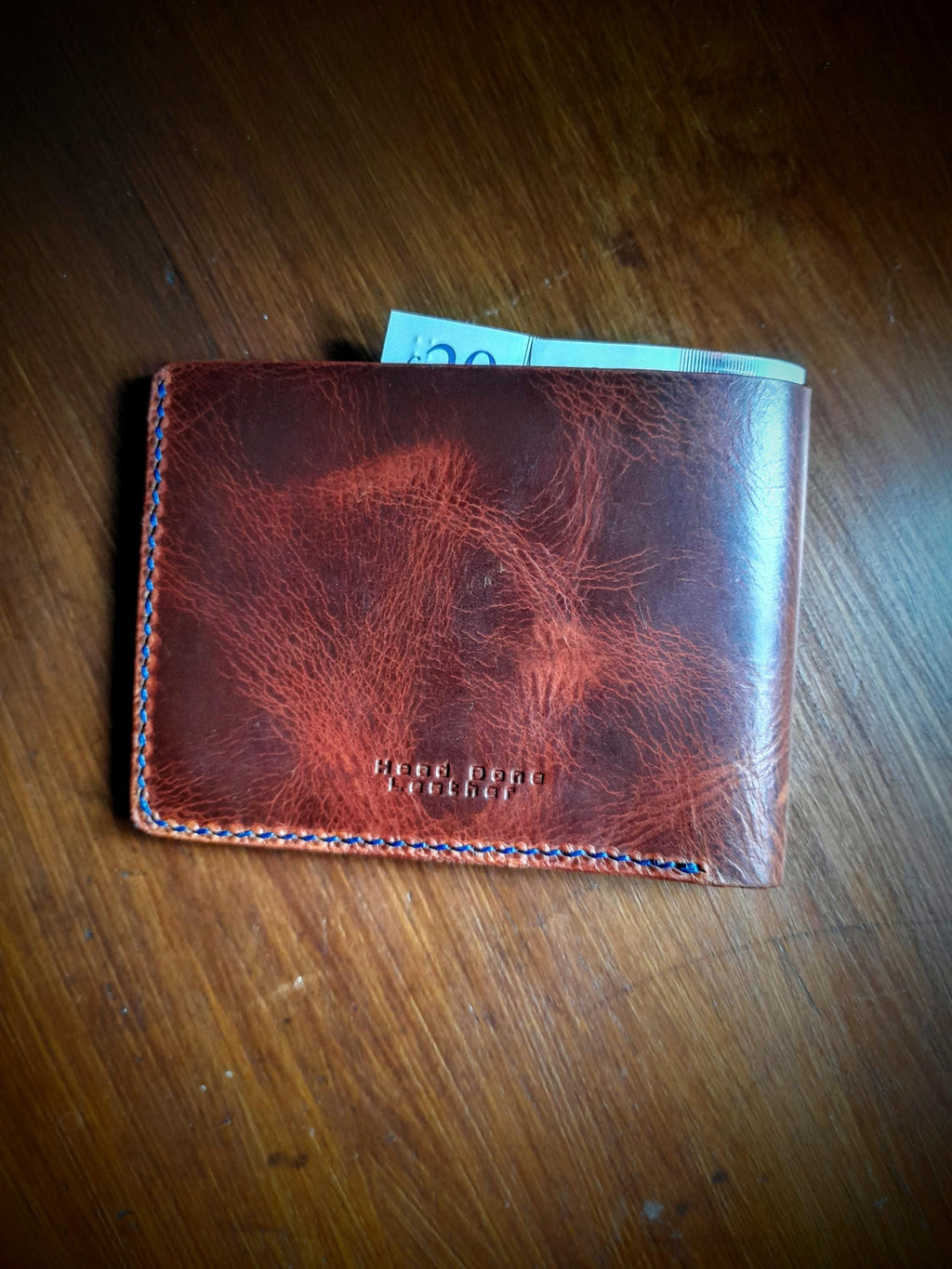 Handmade Men's Leather Bifold Wallet – Hand Stitched