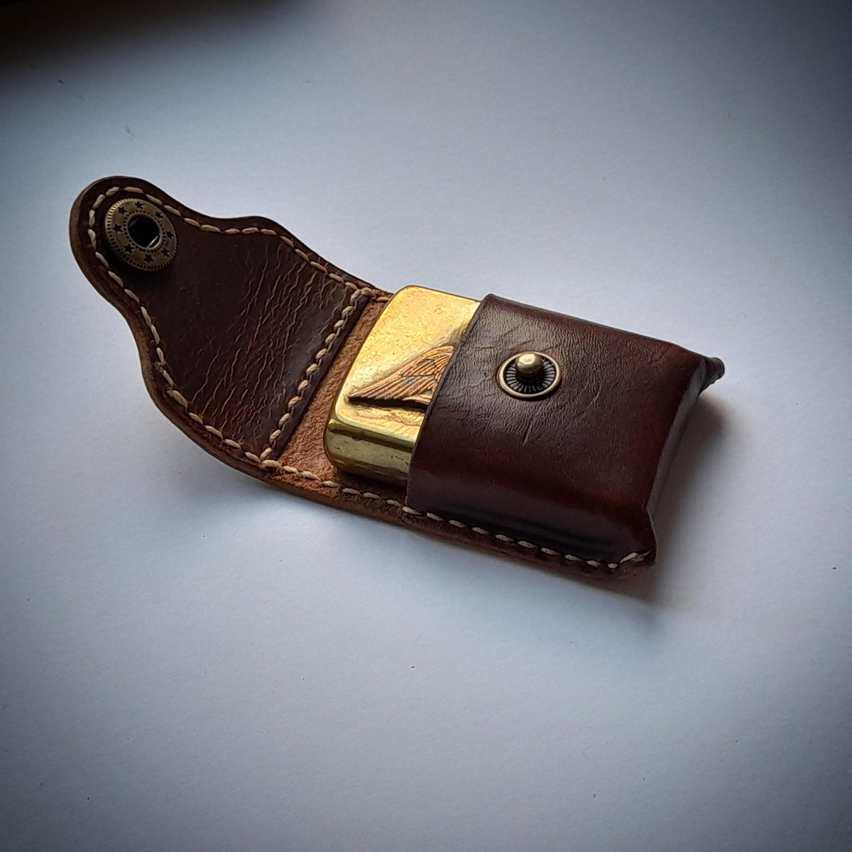Handmade Luxury Leather Zippo Lighter Case