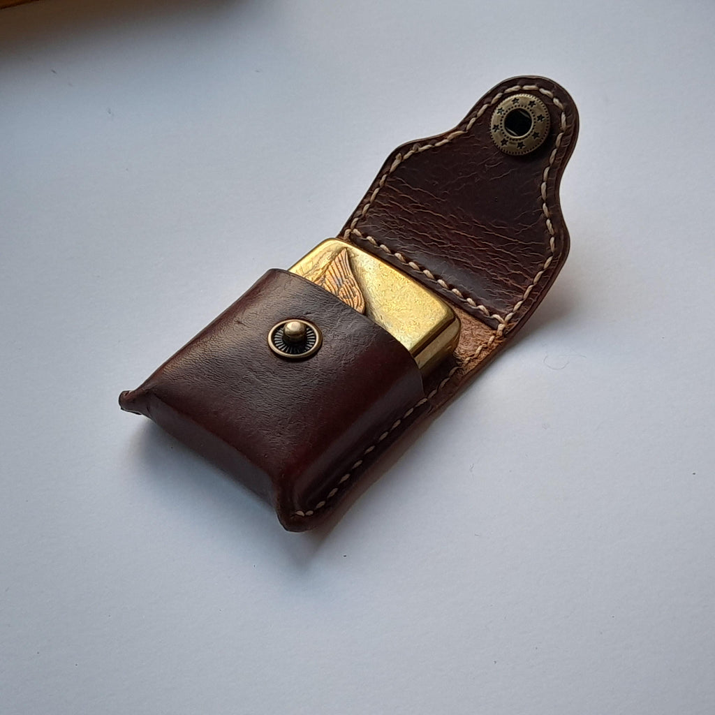 Handmade Luxury Leather Zippo Lighter Case