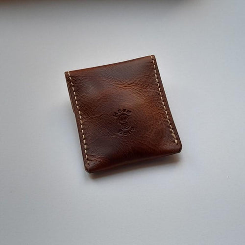 Handmade Italian Leather Coin Purse – Full-Grain Chestnut