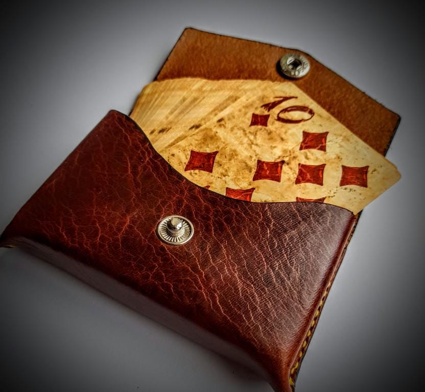 Handmade Italian Leather Playing Card Case – Hand Stitched