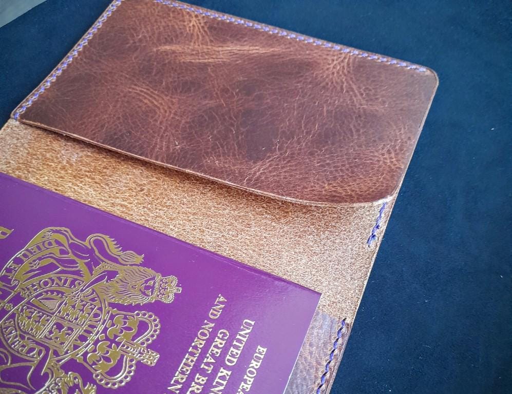 Handmade Leather Passport Cover and Travel Wallet