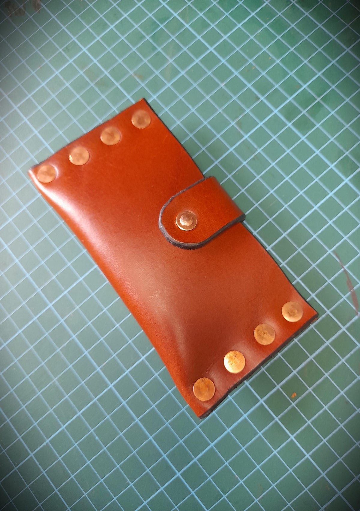 Handmade Steampunk Rivet Leather Card Wallet