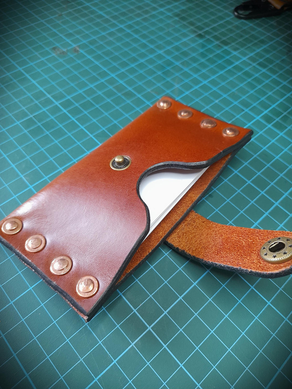 Handmade Steampunk Rivet Leather Card Wallet