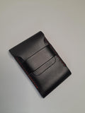Handmade Black Leather Card Wallet – Hand Stitched