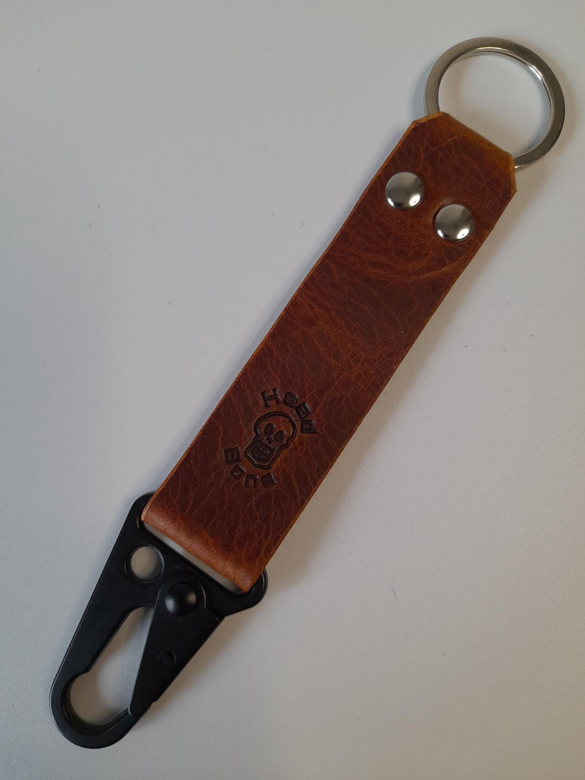 Handmade Italian Leather Key Fob Strap with Clip