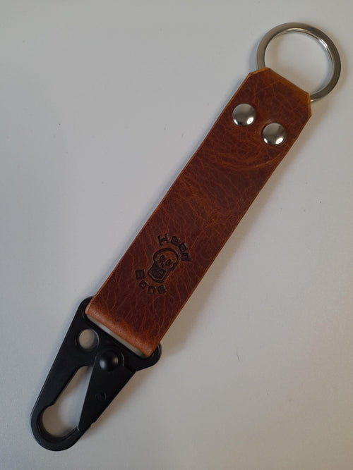Handmade Italian Leather Key Fob Strap with Clip