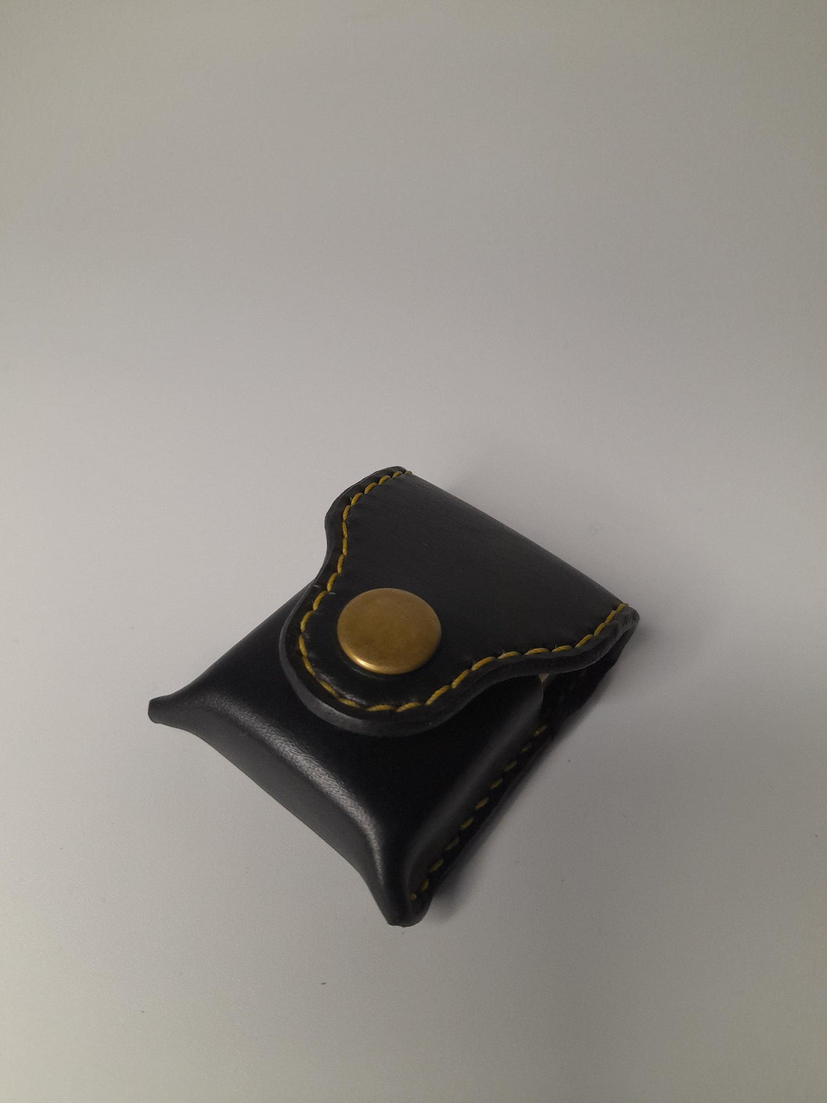 Handmade Black Leather Zippo Lighter Case