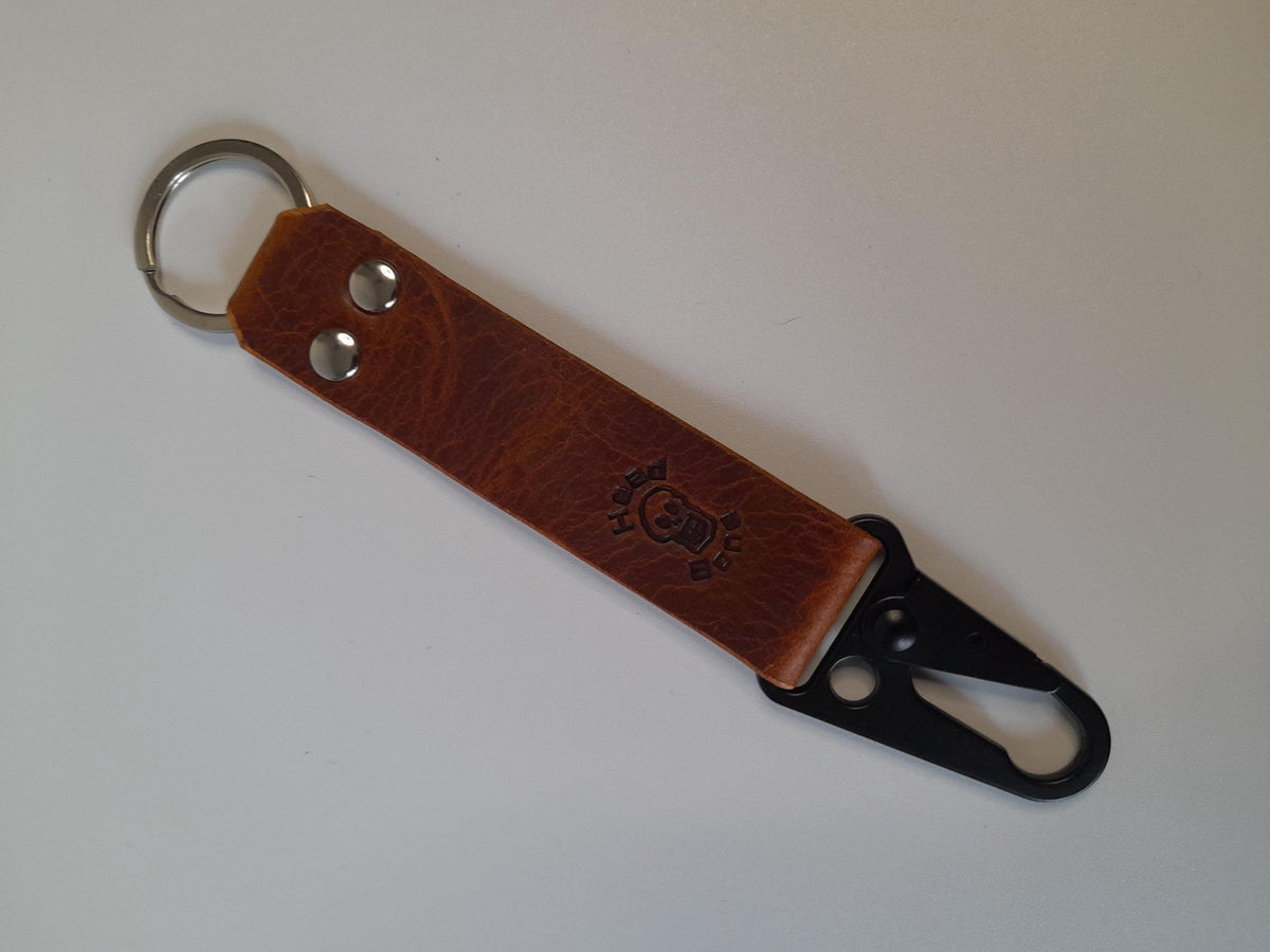 Handmade Italian Leather Key Fob Strap with Clip