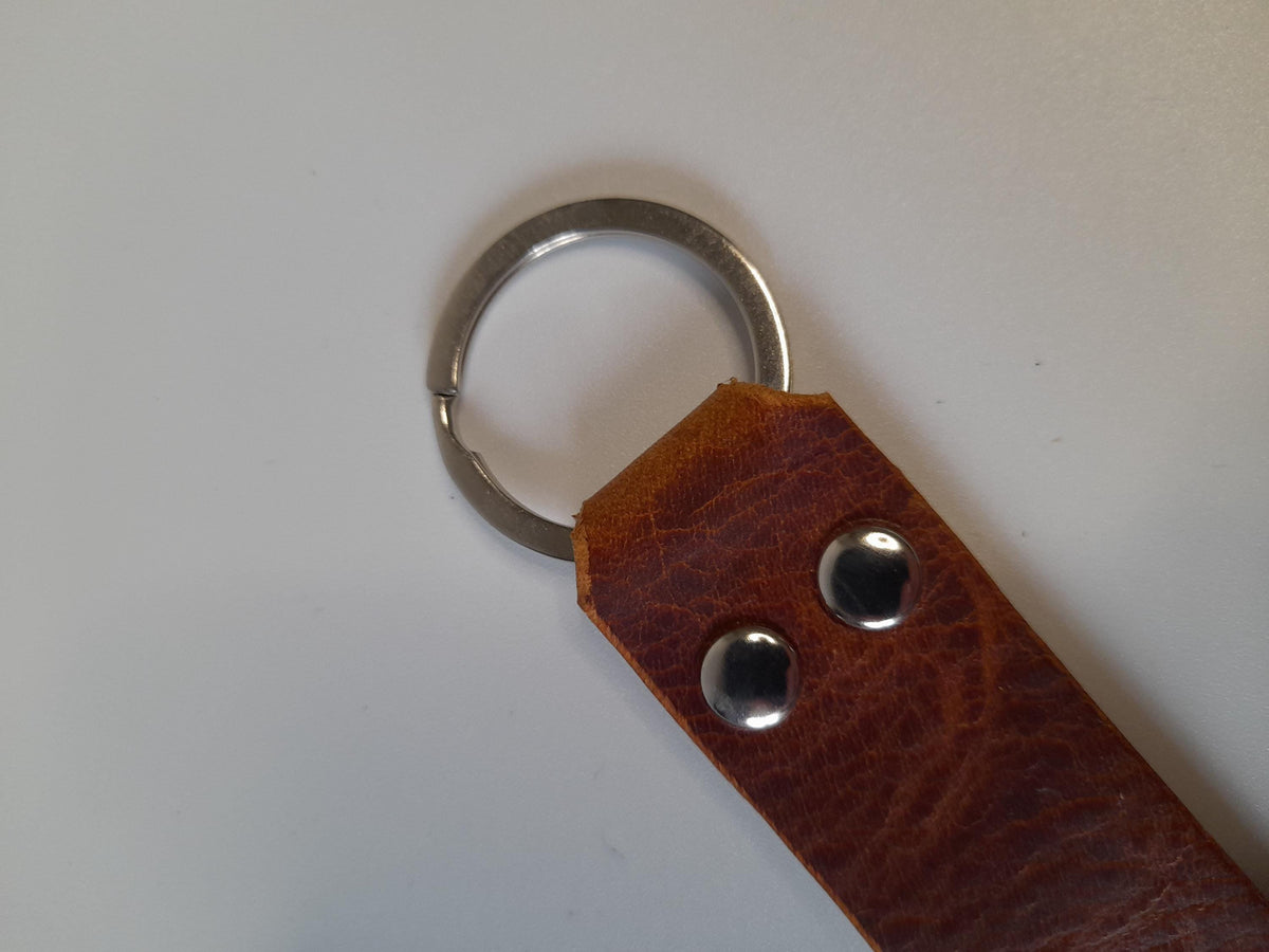 Handmade Italian Leather Key Fob Strap with Clip