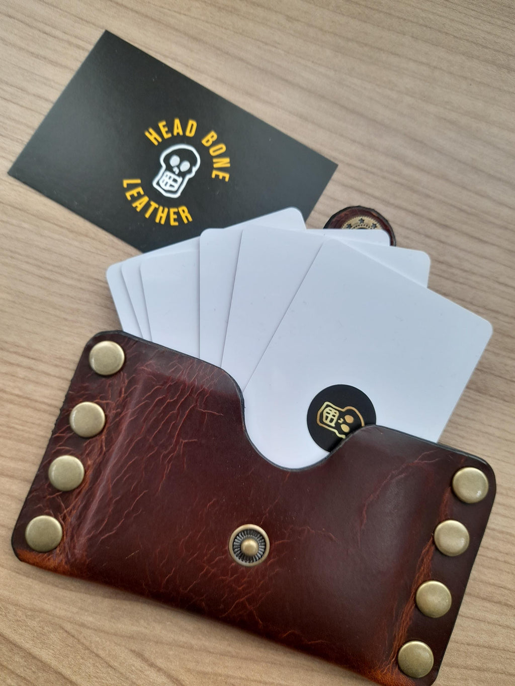 Handmade Luxury Studded Leather Card Wallet