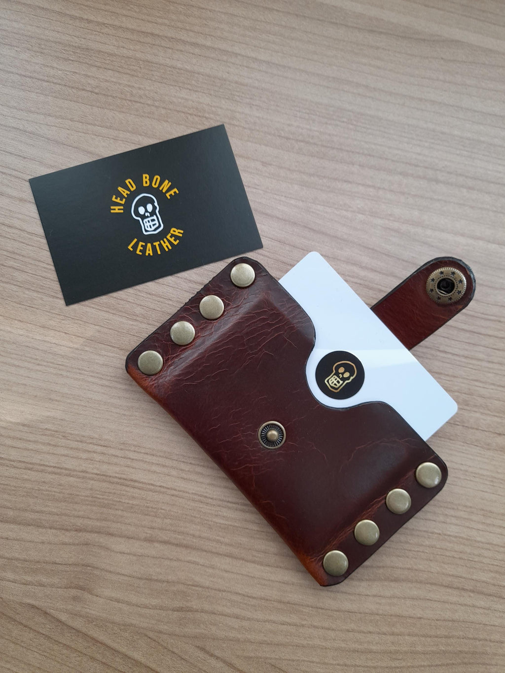 Handmade Luxury Studded Leather Card Wallet