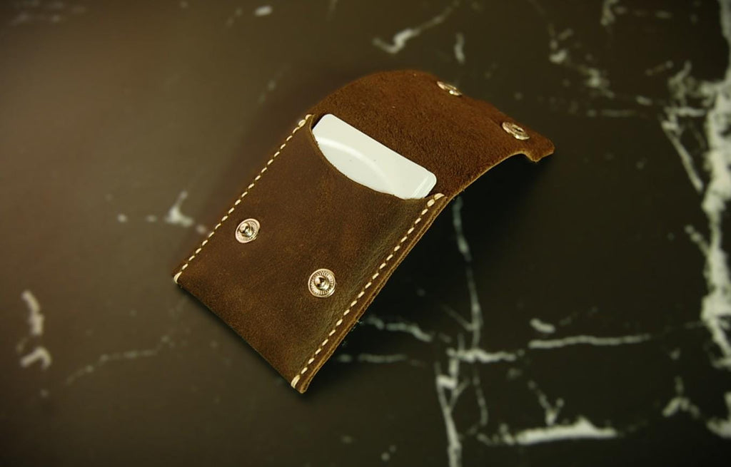 Handmade Soft full grain Leather Card Wallet – Hand Stitched